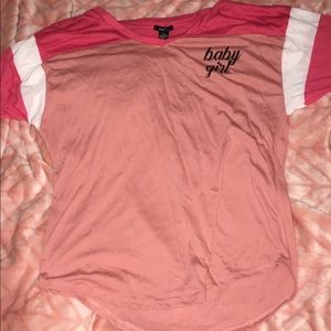 Multicolored shirt that says baby girl